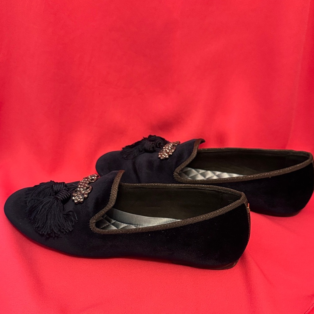 Birdies Navy Tassel Loafers
